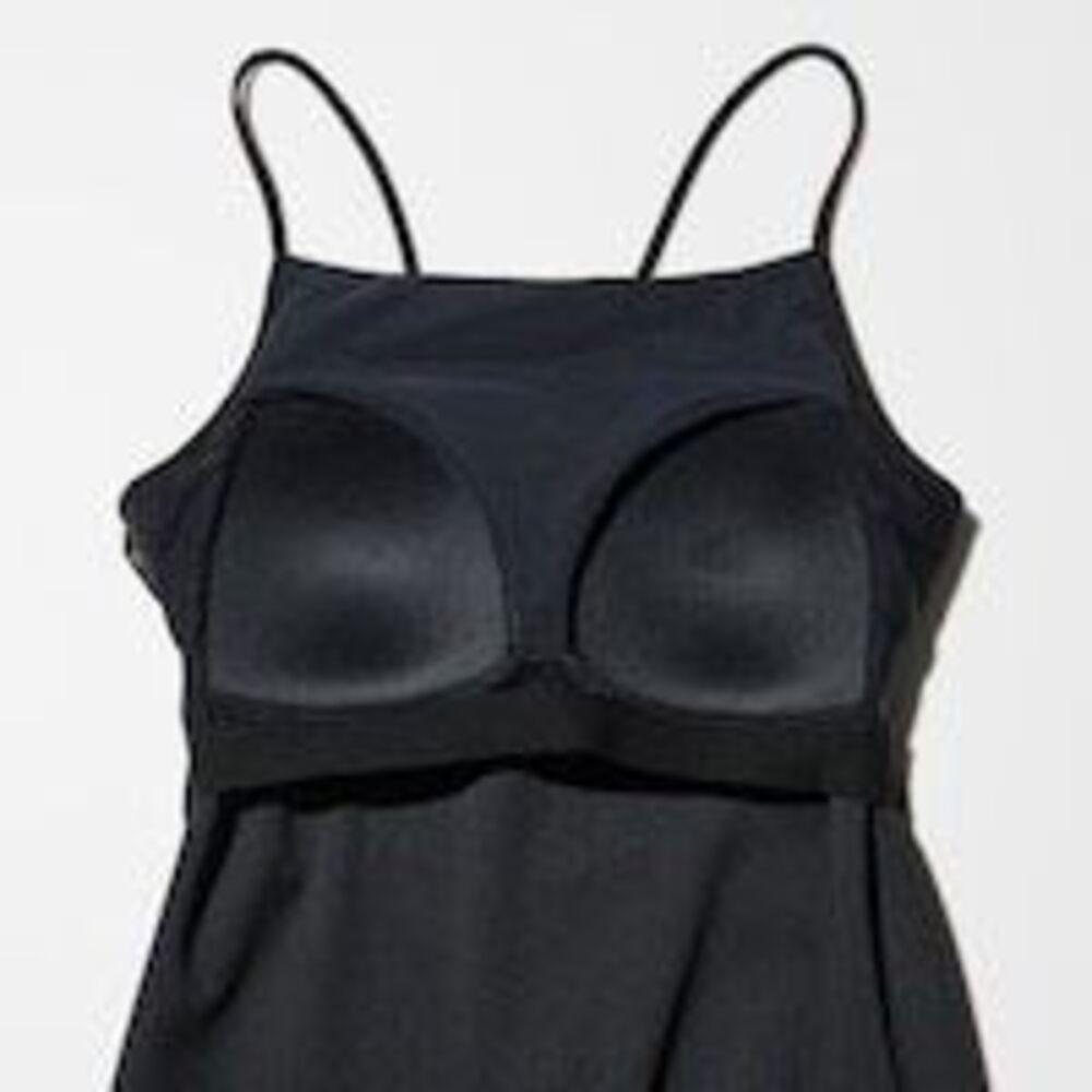 ✨Uniqlo Crepe Jersey Bra Camisole Black Sz XS Dress✨ - Picture 5 of 11